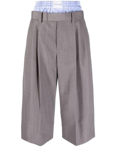 Alexander Wang Double-waist Cropped Trousers - Grey