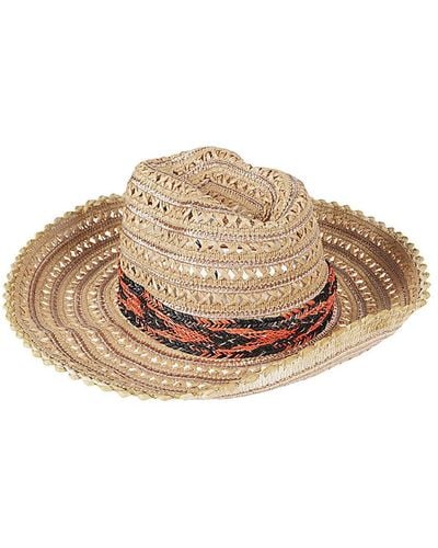 Exquisite J Raffia Sombrero Hat - Natural