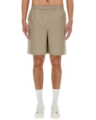 Fred Perry Cotton Bermuda Shorts - Natural