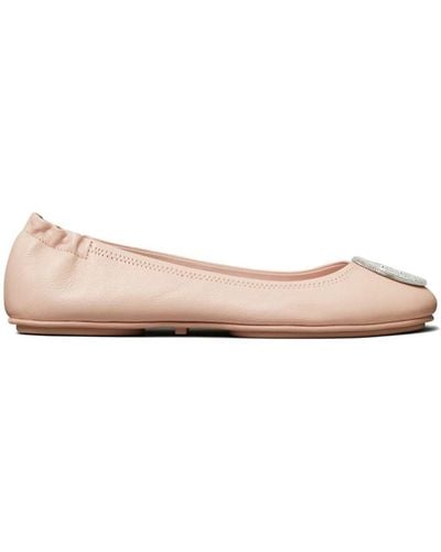 Tory Burch Minnie Leather Ballet Flats - Pink