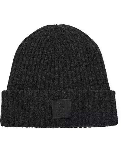 Marc Jacobs The Ribbed Dark Gray Beanie - Black