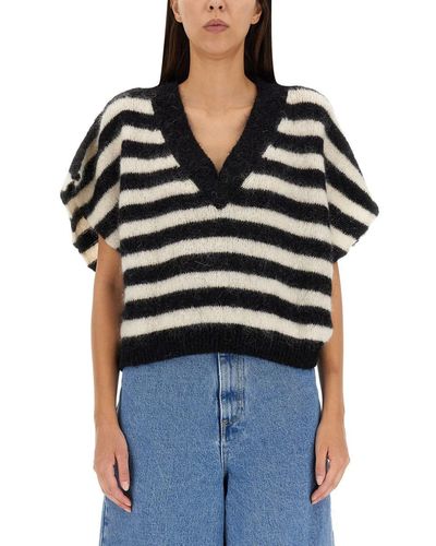 Alysi Jersey With Stripe Pattern - Black