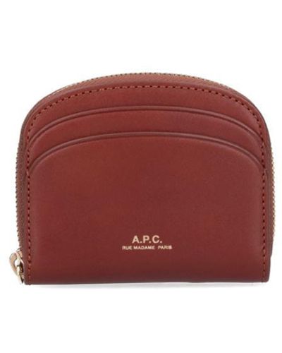 A.P.C. Demi Lune Mini Wallet - Red