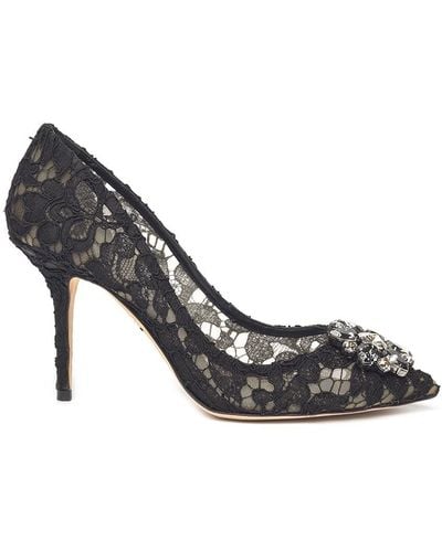 Dolce & Gabbana 'Bellucci’ Lace Court Shoes - Metallic