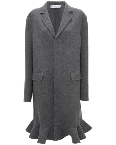 JW Anderson Notched-lapels Single-breasted Coat - Grey