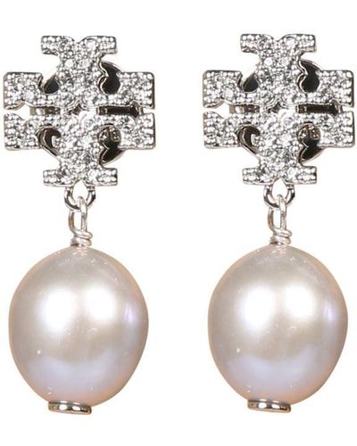 Tory Burch Kira Earrings With Pearl - White