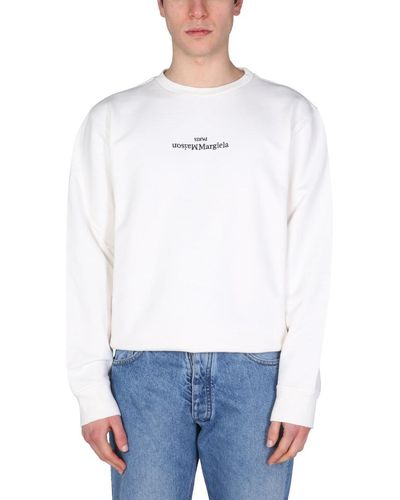 Maison Margiela Sweatshirt With Embroidered Logo - White