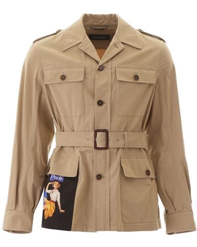 Dolce & Gabbana Belted Safari Jacket - Natural