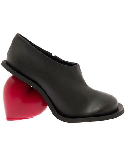 Yume Yume Oversized Black Pumps With Sculpted Heel In Vegan Leather Woman