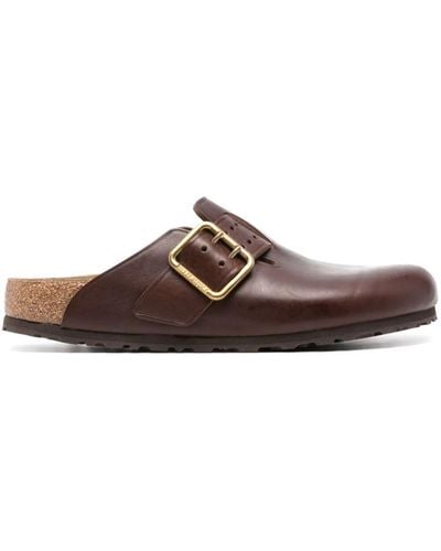 Birkenstock Boston Bold Roast, Pull Up Leather Shoes - Brown
