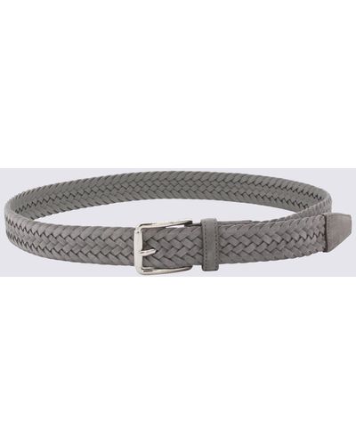 Tod's Grey Leather Belt - Metallic