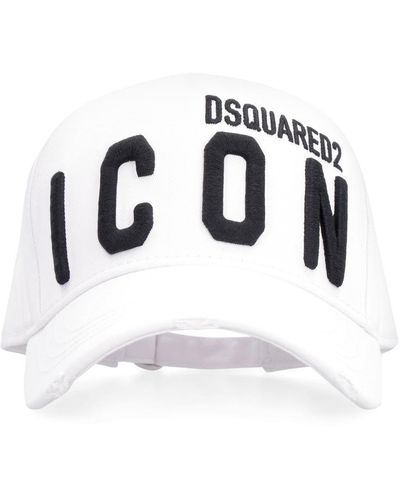DSquared² Icon Worn Effect White Snapback Cap
