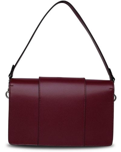 Hogan Burgundy Leather H-Bag - Purple