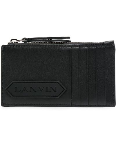Lanvin Zipped Card Holder With Label Accessories - Black
