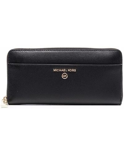 MICHAEL Michael Kors Logo-plaque Zip-up Wallet - Black