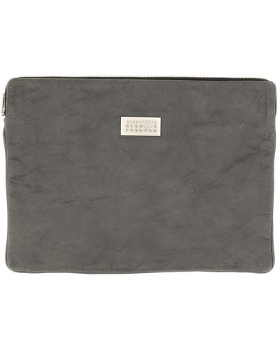 MM6 by Maison Martin Margiela Leather Pouch - Gray