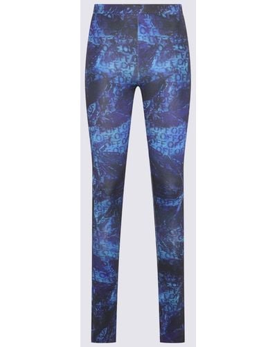 Off-White c/o Virgil Abloh Blue Sleek Split LEGGINGS Trousers