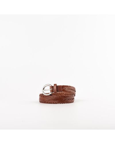 Orciani Braided Leather Belt - Brown