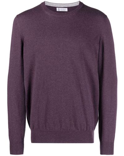 Brunello Cucinelli Crew Neck Sweater - Purple