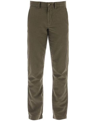 Polo Ralph Lauren Linen And Cotton Blend Trousers For - Green