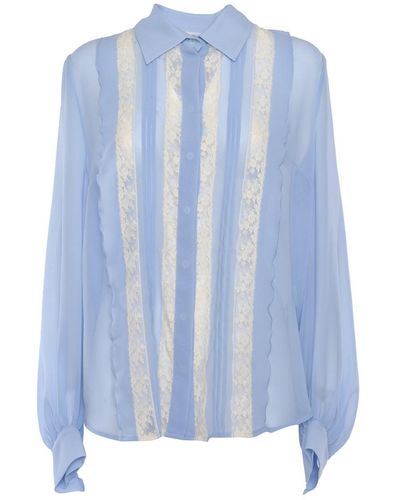 P.A.R.O.S.H. Light Shirt With Lace - Blue