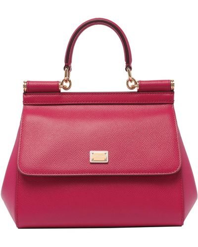 Dolce & Gabbana Sicily Leather Handbag - Pink