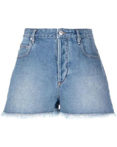 Isabel Marant Frayed-edge Denim Shorts - Blue