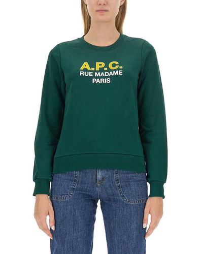 A.P.C. Sweatshirt With Logo - Green