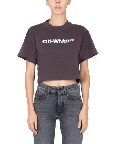 Off-White c/o Virgil Abloh Cropped Fit T-Shirt - Blue