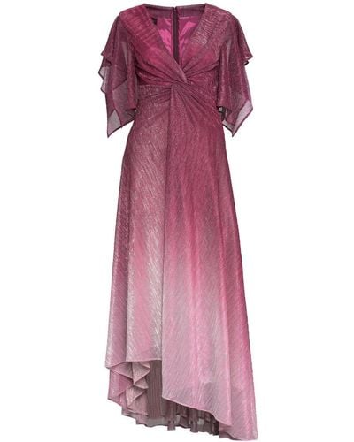 Talbot Runhof Lurex Draped Dress - Purple