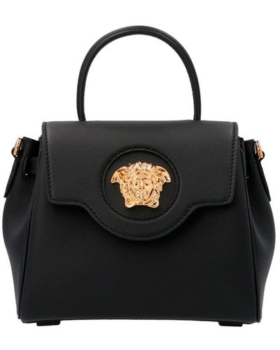 Versace Black Leather La Medusa Small Bag
