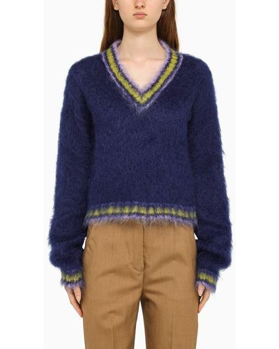Marni Royal Blue Mohair Sweater