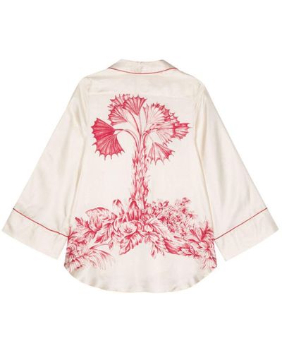 F.R.S For Restless Sleepers Silk Printed Shirt - Pink