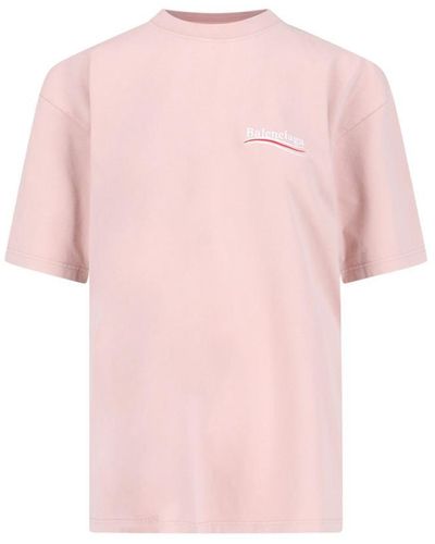 Balenciaga Political Campaign Oversized T-Shirt - Pink
