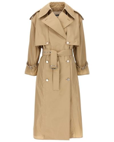 Jil Sander Oversize Double-Breasted Trench Coat - Natural