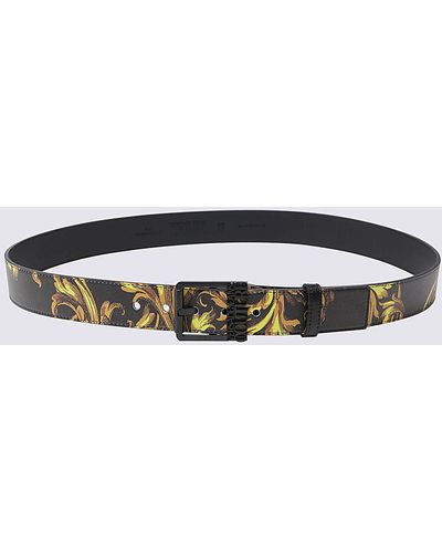 Versace Black And Gold-tone Leather Belt