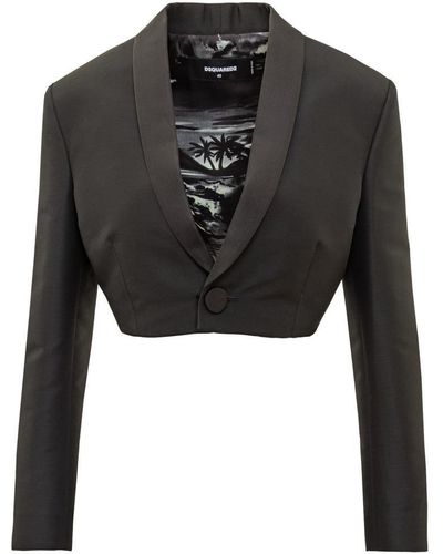 DSquared² Single-breasted Cropped Blazer - Black