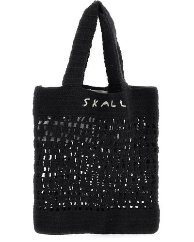 Skall Studio Evalu Crochet Handbag In 9 - Black