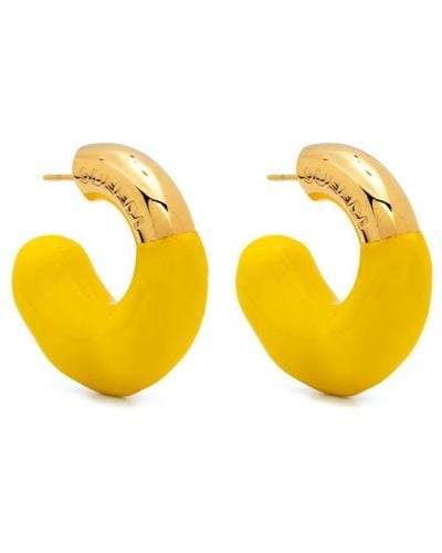 Sunnei Small Rubberized Earrings - Yellow