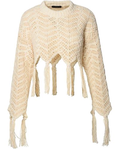 Alanui Linen Blend Cropped Sweater - Natural