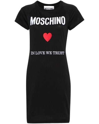 Moschino T-shirt Model Dress With Embroidery - Black