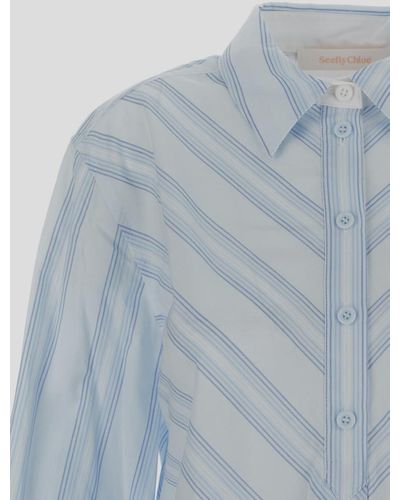 See By Chloé Mini Shirt Dress - Blue