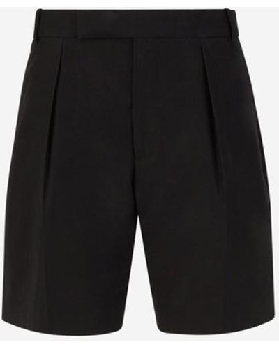 Alexander McQueen Cotton Formal Bermuda Shorts - Black
