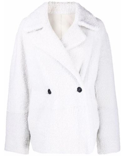 Sylvie Schimmel Short Double Breasted Fur Coat Clothing - White