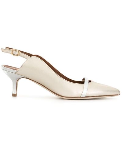 Malone Souliers Marion 60mm Pointed Court Shoes - Natural