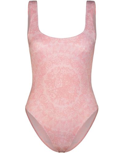 Versace Barocco Print Swimsuit - Pink