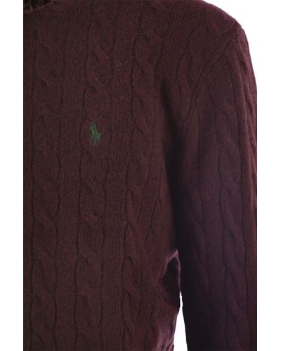 Polo Ralph Lauren Wool And Cashmere Cable-Knit Sweater - Purple