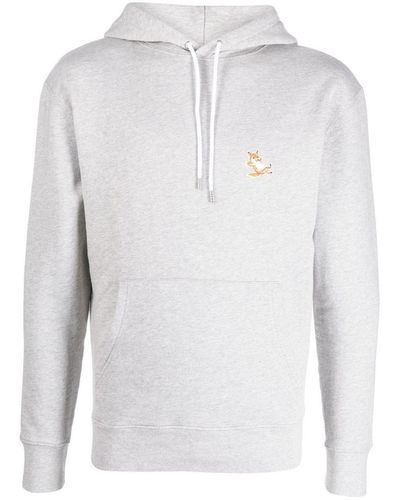 Maison Kitsuné College Fox Embroidered Comfort Hoodie in Green for