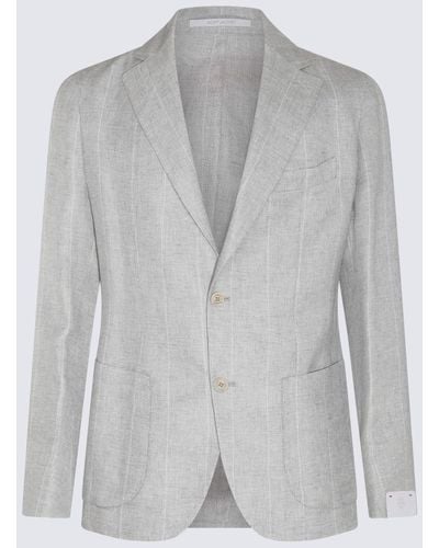 Eleventy Gray Linen And Wool Suits