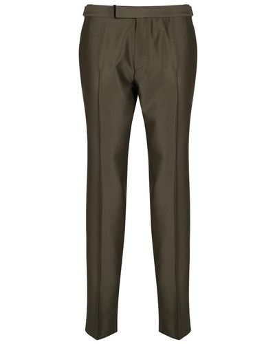 Tom Ford Wool Satin Trousers Clothing - Grey